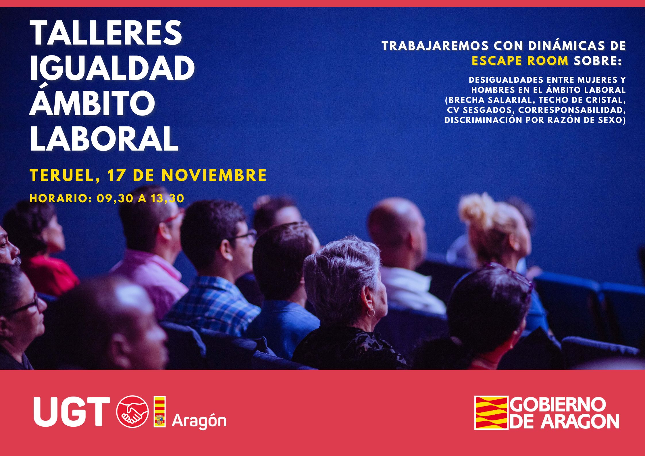 Teruel, 17 de noviembre. «Taller sobre igualdad entre mujeres y hombres en el trabajo con dinámicas de escape room»