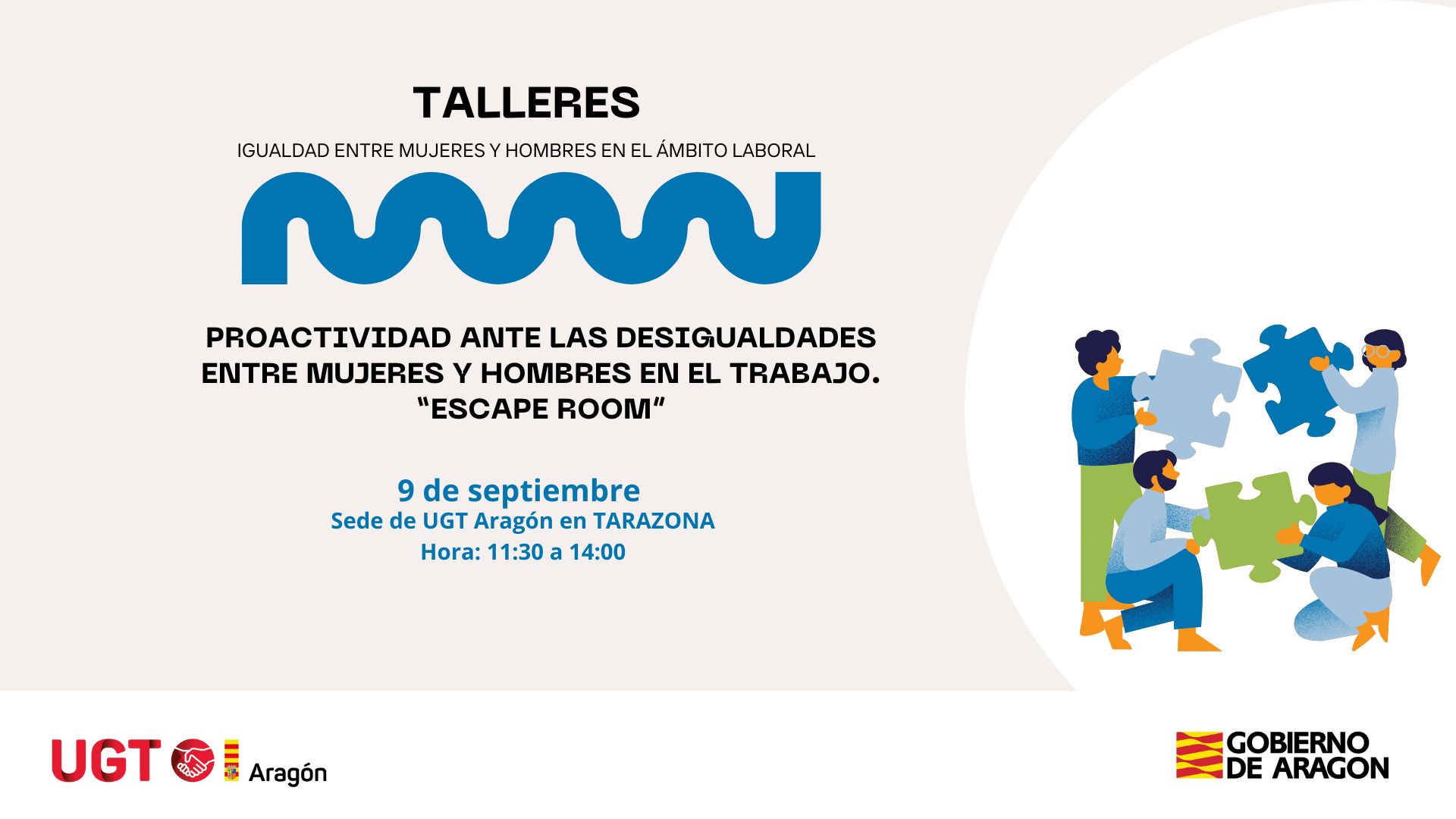 9 de septiembre en Tarazona, Taller 2 sobre igualdad en el ámbito laboral con dinámicas de «escape room»